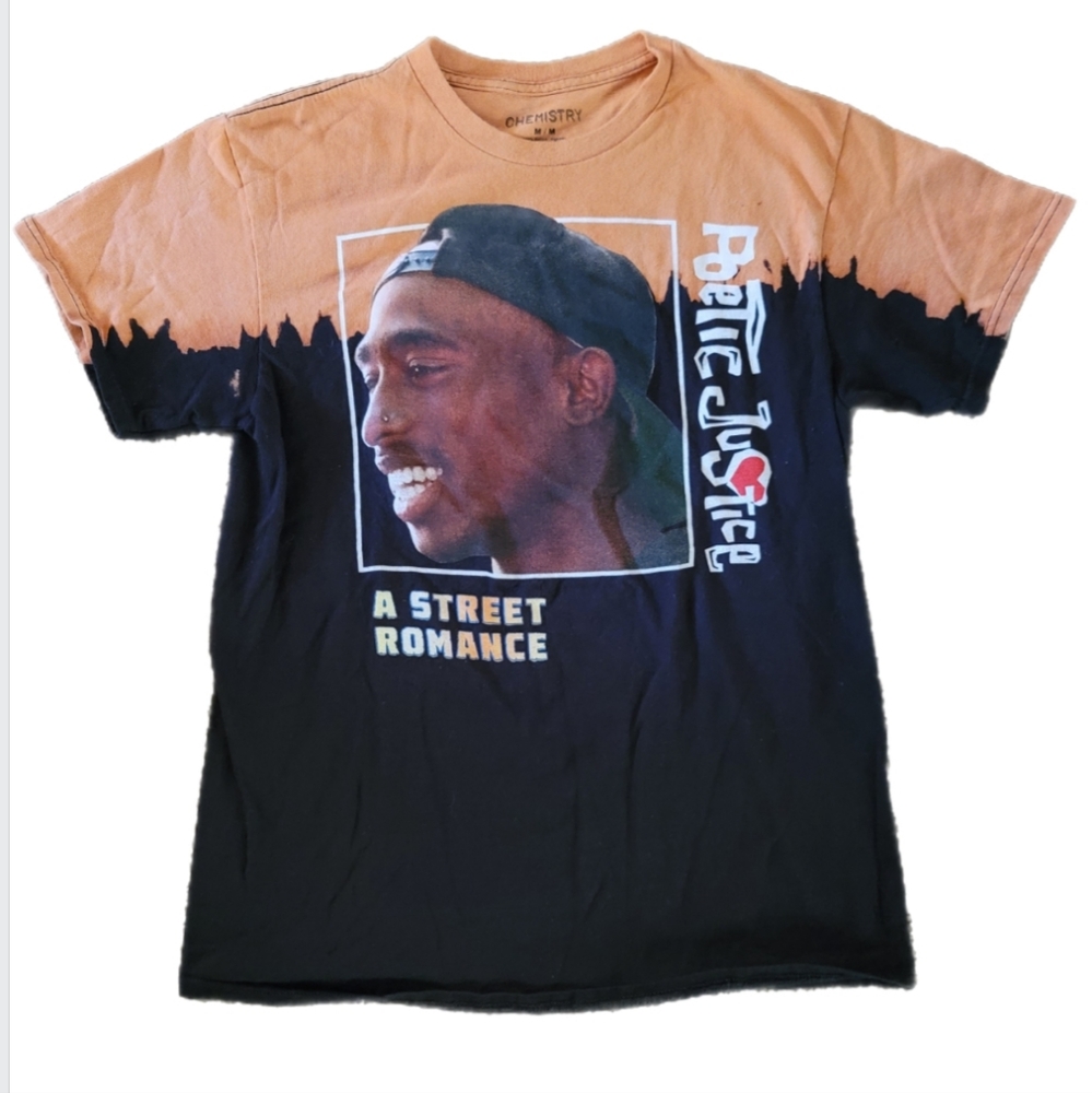 Chemistry TuPac Poetic Justice bleached Graphic T-shirt Sz M Runs Small
